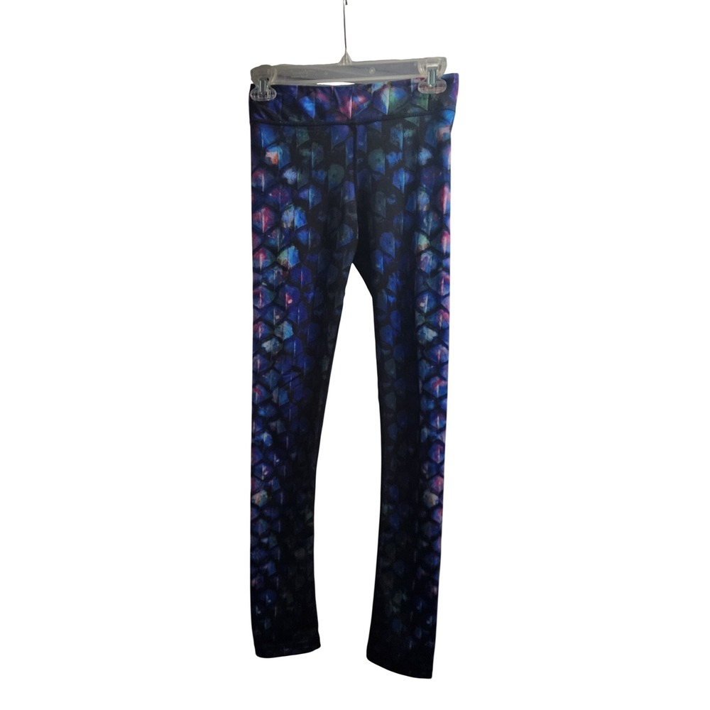 Fin Fun Youth XL Leggings Geometric Print‎ Blue Purple Athletic Pants Kids